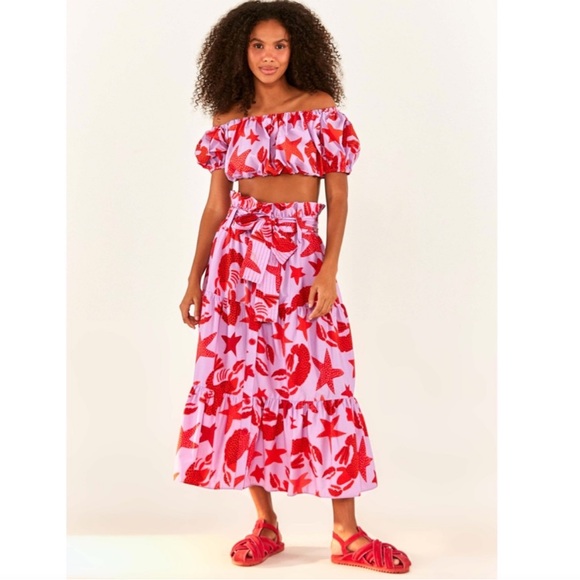 FARM Rio Lobster Sky Crop Top Sz. M - Picture 6 of 7